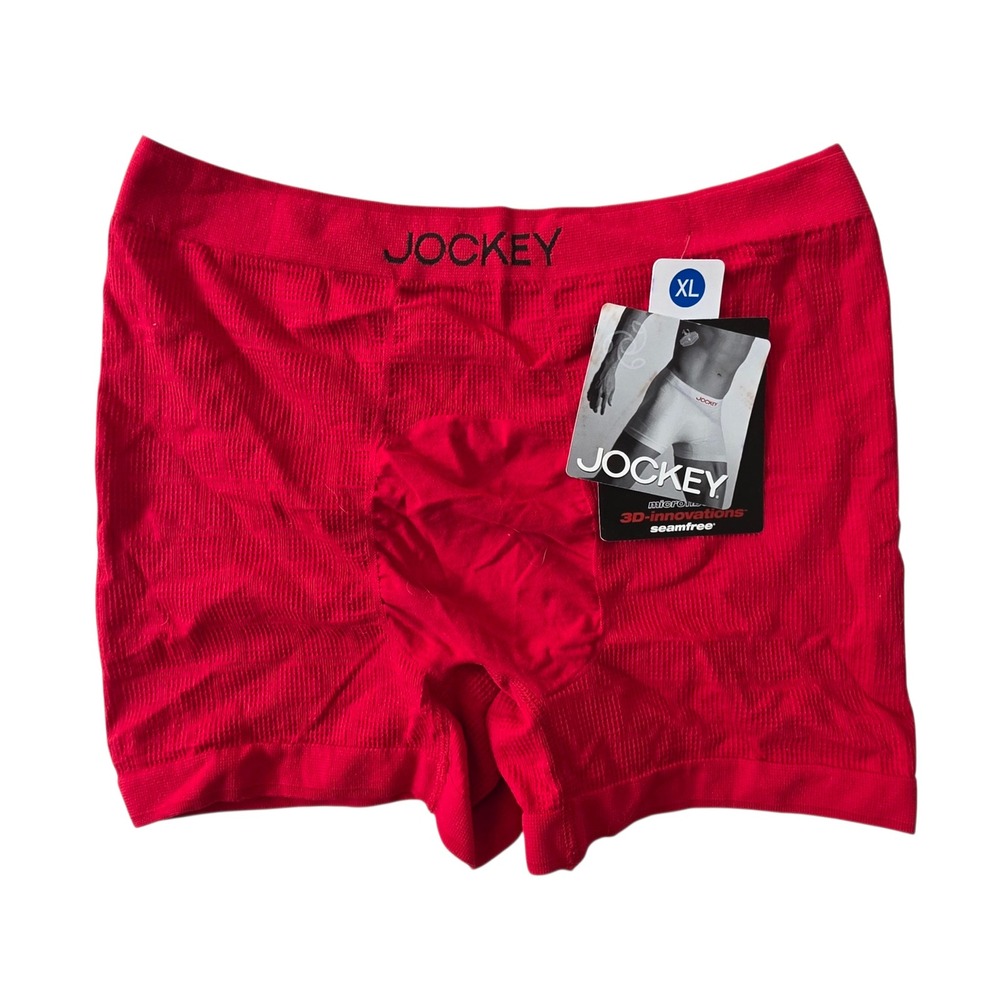 VTG Jockey 3D Innovations Boxer Briefs XL Red Seamfree Microfiber Deadstock Y2K
